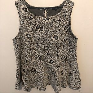 New look aspire black white floral peplum top